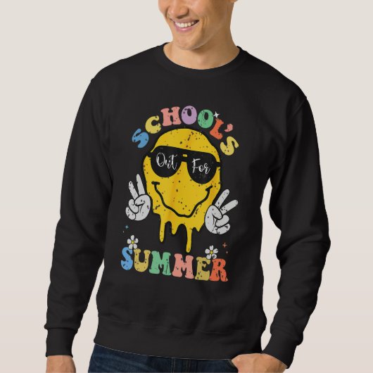 Groovy School s Out For Summer Graduation Teacher  スウェットシャツ (正面)