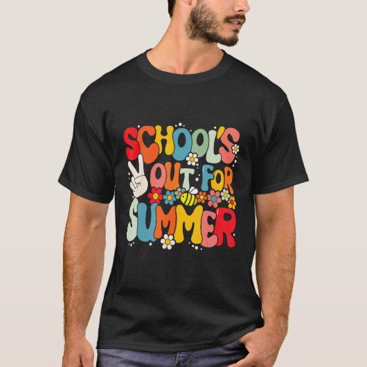 Groovy School s Out For Summer Graduation Teacher  Tシャツ (正面)