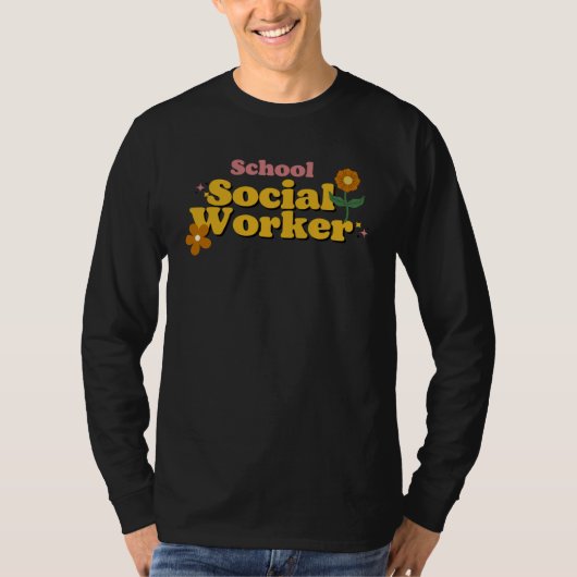 Groovy School Social Worker Coping Skills Back To  Tシャツ (正面)