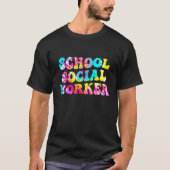 Groovy School Social Worker Tie Dye Appreciation S Tシャツ (正面)