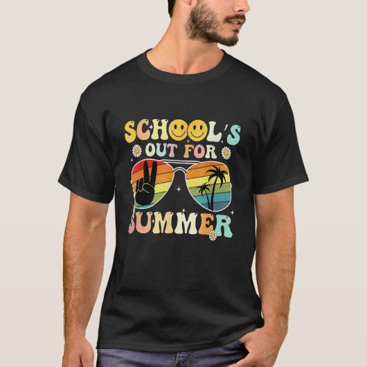 Groovy School's Out For Summer Graduation Teacher  Tシャツ (正面)