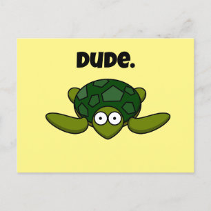 Groovy Sea Turtle Dude おもしろい Cartoon ポストカード