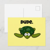 Groovy Sea Turtle Dude おもしろい Cartoon ポストカード (正面/裏面)