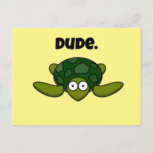 Groovy Sea Turtle Dude おもしろい Cartoon ポストカード (正面)