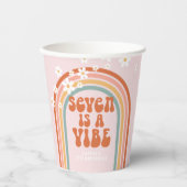 Groovy Sevenはヴィベデイジーレインボー7歳の誕生日だ 紙コップ (正面)