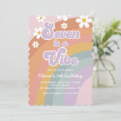 Groovy Sevenはヴィベレトロレインボー7誕生日 招待状 (スタンド正面)