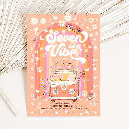 Groovy SevenはVibe Van Busの7歳の誕生日 招待状