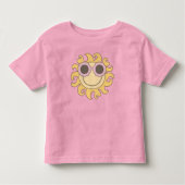 Groovy Shades Sunglassesを使ったかわいい夏の太陽 トドラーTシャツ (正面)