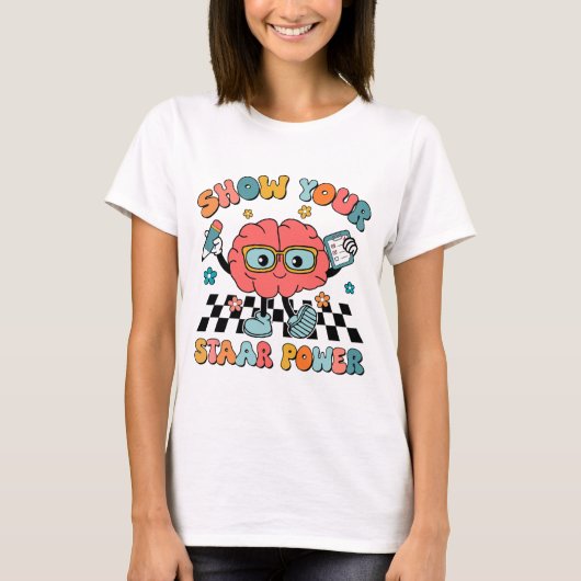 Groovy Show Your Staar Power Brain先生テスト Tシャツ (正面)