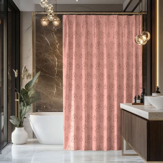 Groovy Shower Curtain Retro Pastel Christmas Fun シャワーカーテン