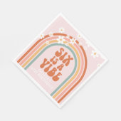 Groovy Sixはヴィベデイジーレインボー6歳の誕生日 スタンダードランチョンナプキン (角)