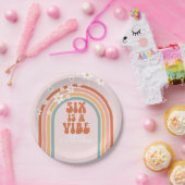 Groovy Sixはヴィベデイジーレインボー6歳の誕生日 ペーパープレート (パーティー)