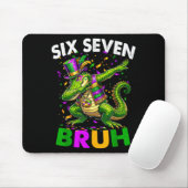 Groovy Six Seven Bruh Alligator Dabbing Mardi Gras マウスパッド (マウス)