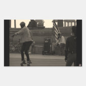 Groovy Skates統一された夏期写真 長方形シール (正面)