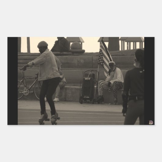 Groovy Skates統一された夏期写真 長方形シール (正面)