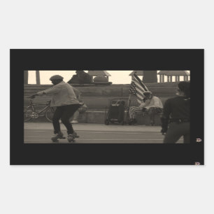Groovy Skates統一された夏期写真 長方形シール