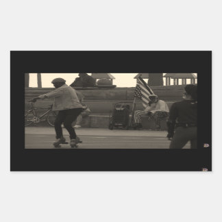 Groovy Skates統一された夏期写真 長方形シール
