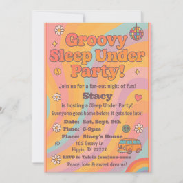 Groovy Sleep Under Birthday Party Invitation 招待状