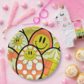 Groovy Smiley Face Easter Party Paper Plates ペーパープレート (パーティー)