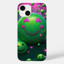 Groovy Smiley Vibes – Neon Green & Cosmic purple Case-Mate iPhone 14ケース