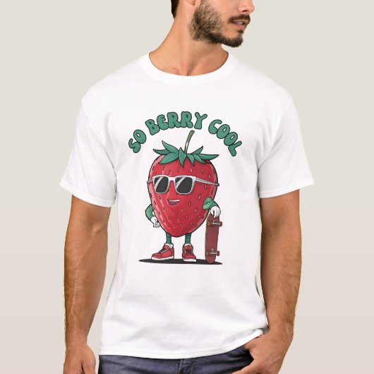 Groovy So Berry Fruit クール Lover Strawberry Tシャツ (正面)
