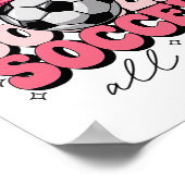 Groovy Soccer Coquette Bow Girls Women Soccer All  ポスター (角)