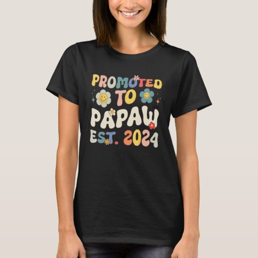 Groovy Soon to be Papaw 2024 for New Papaw First T Tシャツ (正面)
