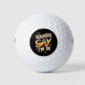 Groovy Soundsゲイ私はLGBTレインボープライド ゴルフボール (正面)