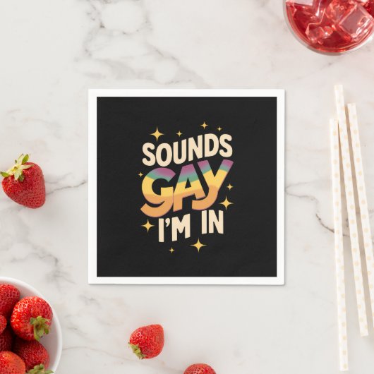 Groovy Soundsゲイ私はLGBTレインボープライド スタンダードカクテルナプキン (インサイチュ)