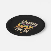 Groovy Soundsゲイ私はLGBTレインボープライド ペーパープレート (アングル)