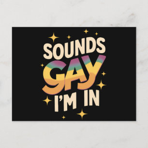 Groovy Soundsゲイ私はLGBTレインボープライド ポストカード