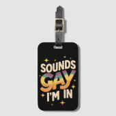 Groovy Soundsゲイ私はLGBTレインボープライド ラゲッジタグ (正面縦)