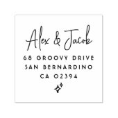 Groovy Sparkleカップルネーム&差出人住所 セルフインキングスタンプ (デザイン)