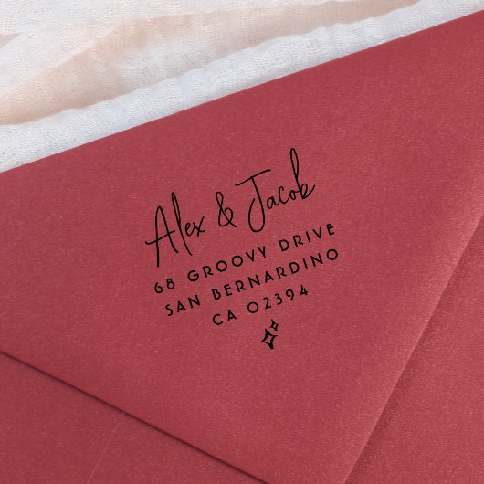 Groovy Sparkleカップルネーム&差出人住所 セルフインキングスタンプ