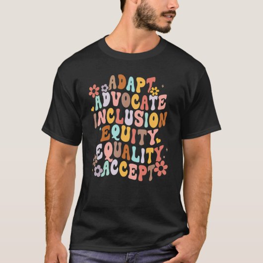 Groovy Special Education Teacher Adapt Advocate Sp Tシャツ (正面)