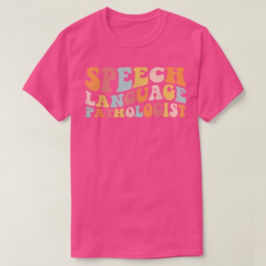 Groovy Speech Language Pathologist Leopard Speech  Tシャツ (デザイン正面)