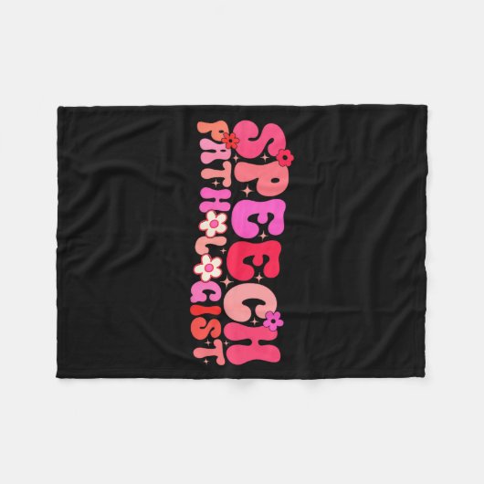 Groovy Speech Pathologist Speech Language Therapy  フリースブランケット (正面(横))