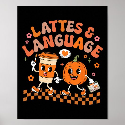 Groovy Speech Therapy Autumn Pumpkin Lattes And La ポスター (正面)