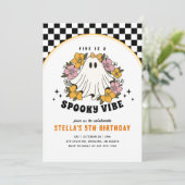 Groovy Spooky Girl Halloween Birthday Invitation 招待状 (スタンド正面)