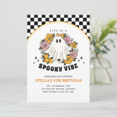 Groovy Spooky Girl Halloween Birthday Invitation 招待状 (スタンド正面)