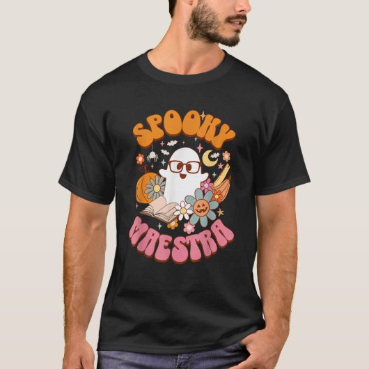 Groovy Spooky Maestra Retro Spanish Teacher Hallow Tシャツ (正面)