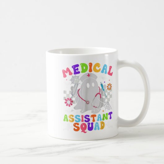 Groovy Spooky Medical Istant Squad Cute Halloween  コーヒーマグカップ (右)