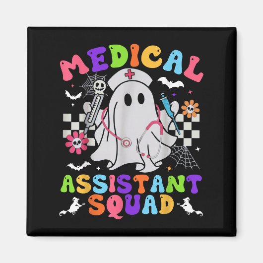 Groovy Spooky Medical Istant Squad Cute Halloween  マグネット (正面)