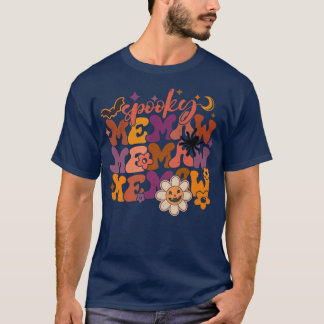 Groovy Spooky Memaw Womens Memaw Halloween Party C Tシャツ