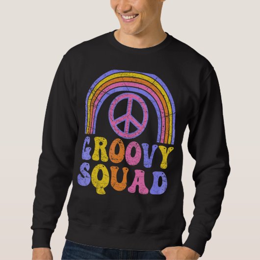 Groovy Squad 70s美的レトロ70sマッチングHipp スウェットシャツ (正面)