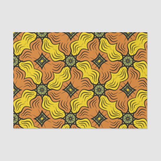 Groovy Squares、Green、Yellow、Orange 薄葉紙 (正面)