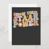 Groovy STAAR電源テストの日を表示 インビテーションポストカード (正面/裏面)