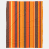 Groovy Striped Vintage Retro Stripes フリースブランケット (正面)