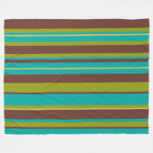 Groovy Striped Vintage Retro Stripes フリースブランケット (正面(横))
