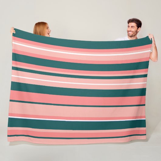 Groovy Striped Vintage Retro Stripes フリースブランケット (インサイチュ)